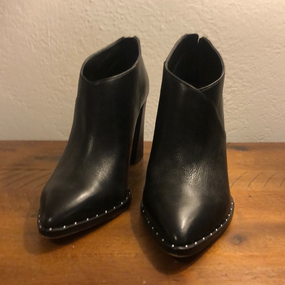 black leather boots with silver studs